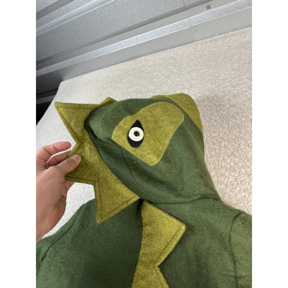 Little Goodall Coat Toddler 4 Green Wool Dinosaur Costume Hooded Tail Spikes - Picture 7 of 8